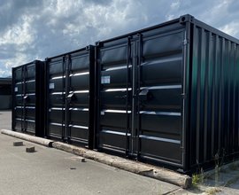 Lagercontainer 8 Fuss in RAL 9005 schwarz
