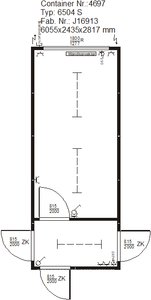 Produktbilder Raumcontainer 6,055 x 2,435 mm mit Windfang gebraucht