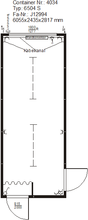 Raumcontainer 6,055 x 2,435 mm mit Windfang gebraucht