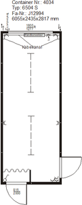 Produktbilder Raumcontainer 6,055 x 2,435 mm mit Windfang gebraucht