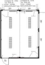 Doppelcontaineranlage 4,880 x 6,055 mm 